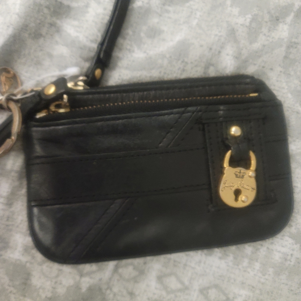 Coach Black Leather Wristlet